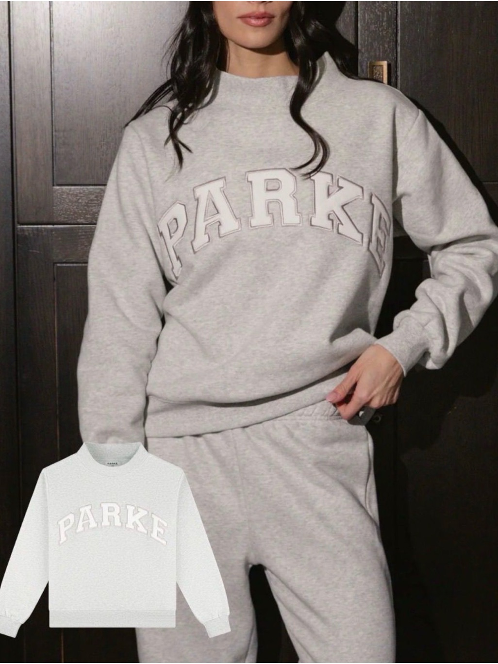 Parke Heather Gray Logo Mock Neck Sweatshirt